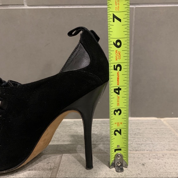 CONSIGNED. Manolo Blahnik Suede Heels with Mesh Overlay - Picture 16 of 16